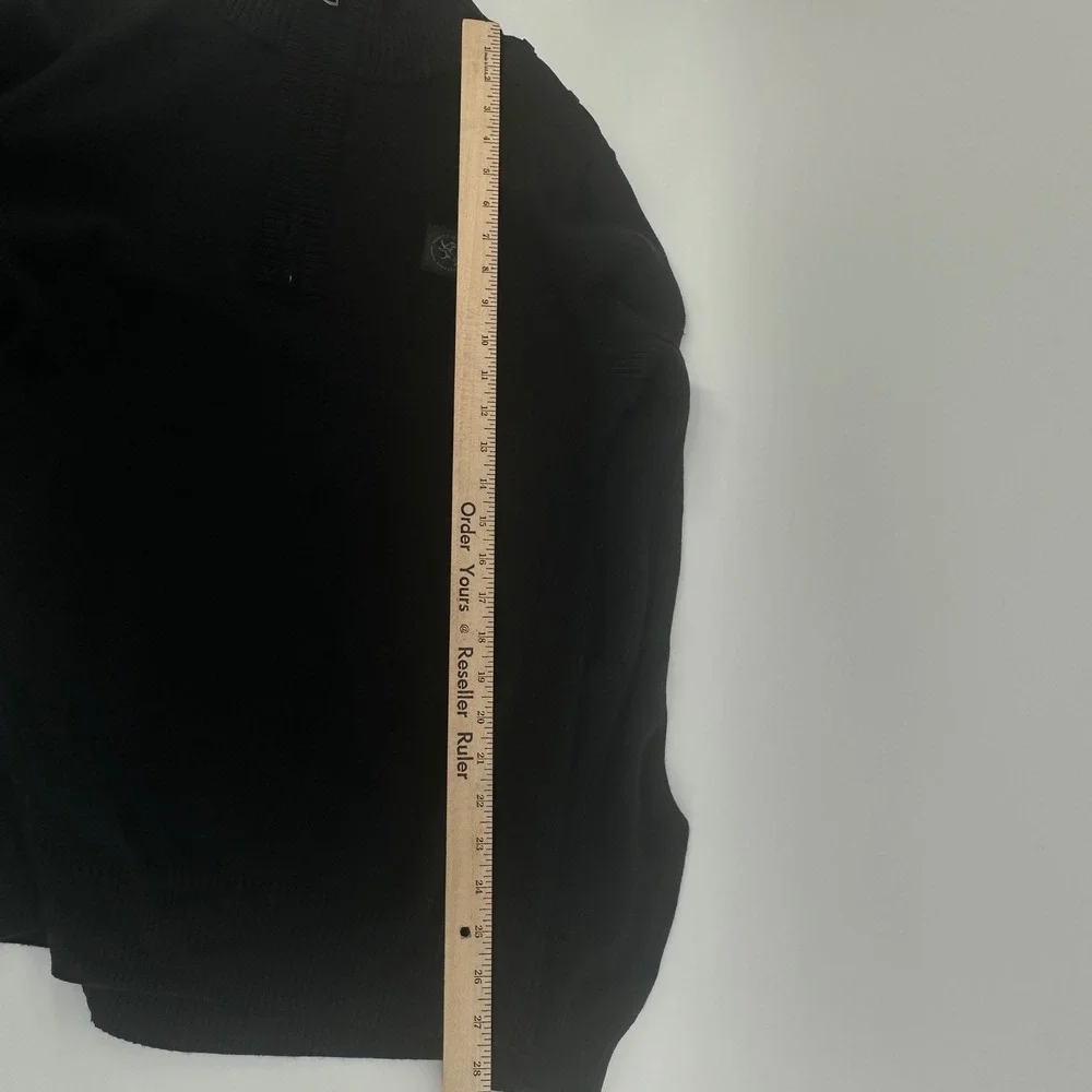 Express Quarter Zip Sweater Mens Large Black Slim Fit Military Style Ribbed NWT